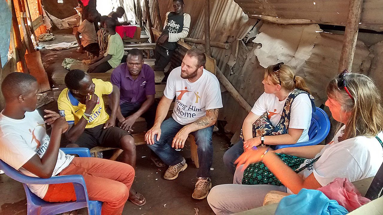 Ashlea’s father, Ron Plute, and his wife, Summer, along with Becky Lukins at the Ashlea Center. Plute visited after the center was named after his daughter earlier this month. (Julian Lukins)