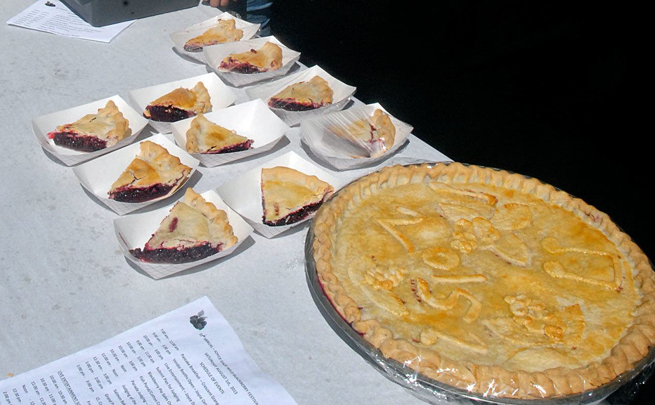 Blackberry pie will be a featured attraction for this weekend’s Joyce Daze Wild Blackberry Festival in Joyce. (Keith Thorpe/Peninsula Daily News)