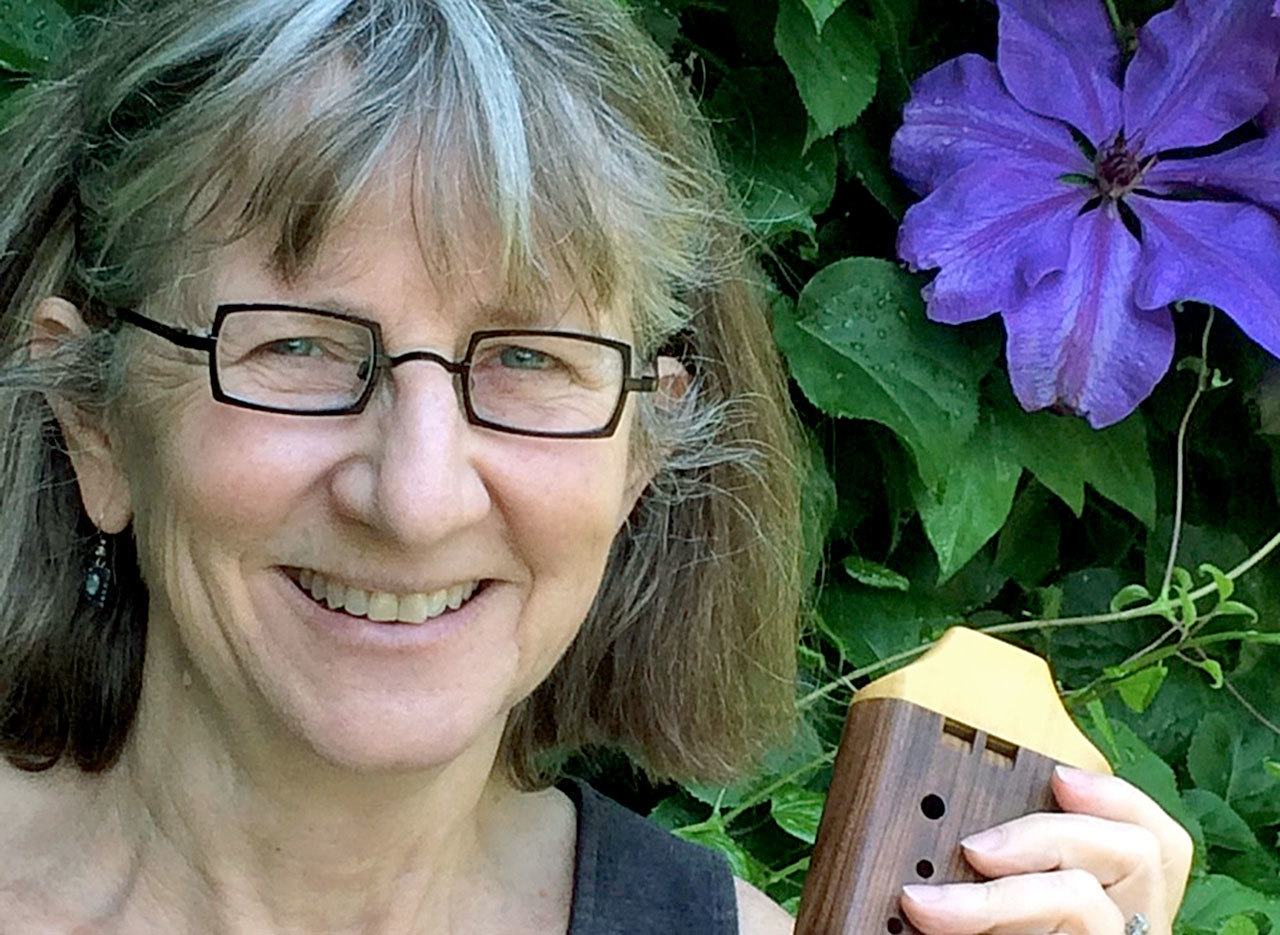 Nancy Rumbel, seen here, a Grammy award winning multi-instrumentalist, this evening will share the stage with cellist and vocalist Jami Sieber during a concert at the Madrona MindBody Institute, 310 Fort Worden Way. — Nancy Rumbel.