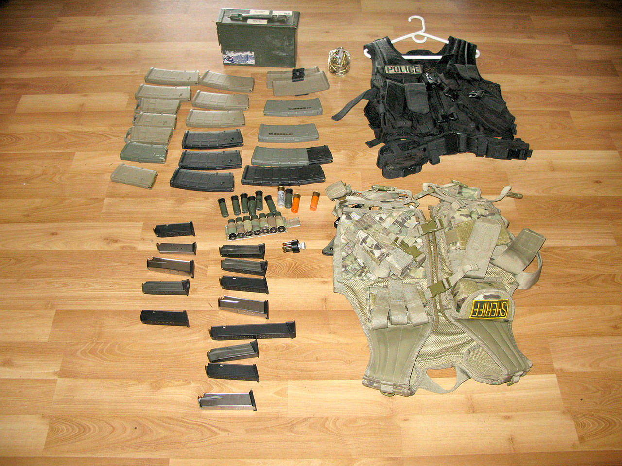 The Jefferson County Sheriff’s Office found a number of weapons during a search of a Port Hadlock residence Thursday. (Jefferson County Sheriff’s Office)