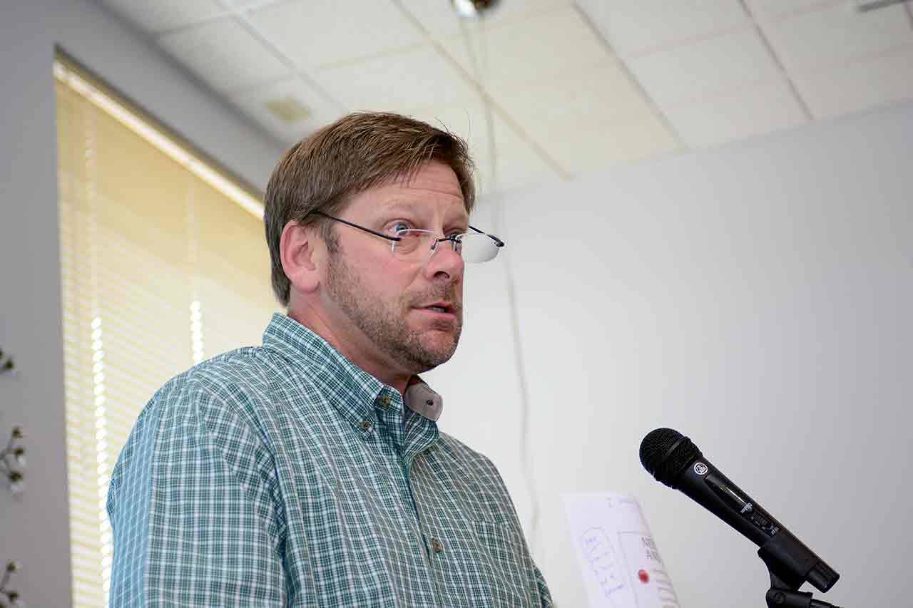 State Rep. Mike Chapman, D-Port Angeles, told the Port Angeles Business Association on Tuesday there is no reason the state Senate shouldn’t pass the House-approved state capital budget. (Jesse Major/Peninsula Daily News)