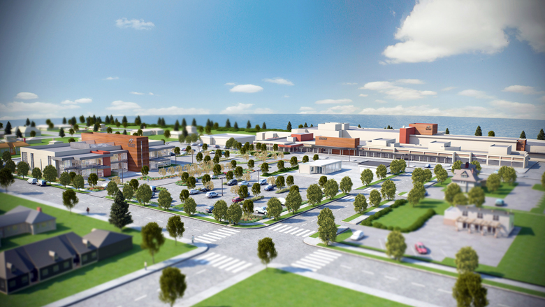 Olympic Medical Center's planned medical office building stands at the northwest end of a block bordered by Georgiana