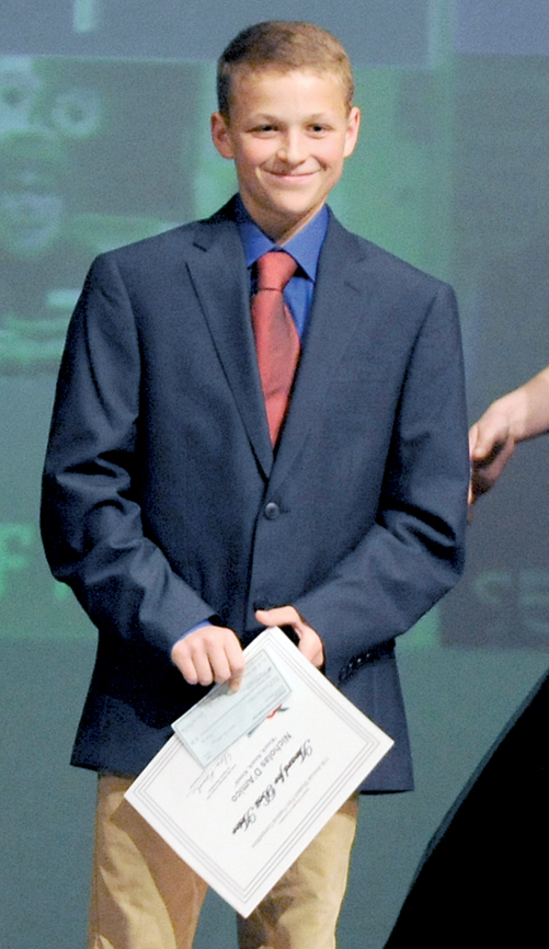 Sequim Middle School student Nicholas D'Amico won the top prize at the 2016 Sequim Education Foundation Student Film Festival for “Knock