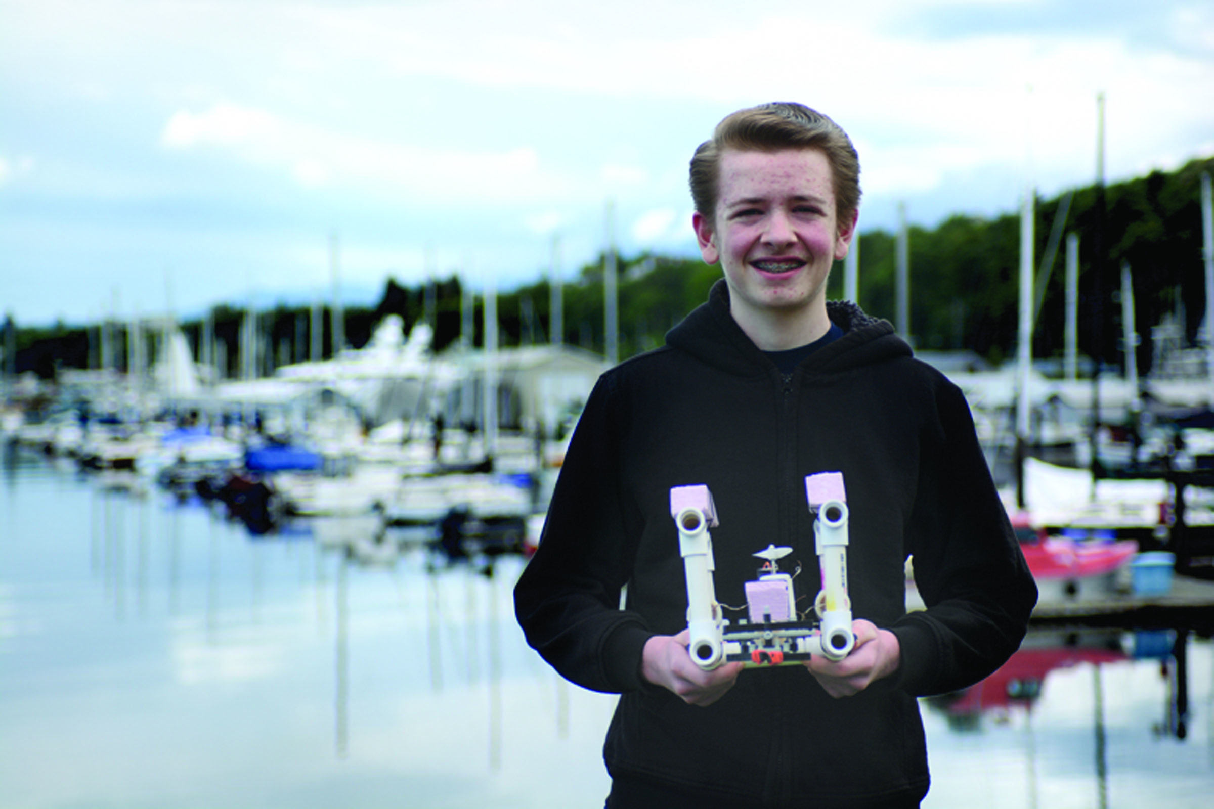 Port Angeles Underwater Robotics Club member Nathan Ganzhorn