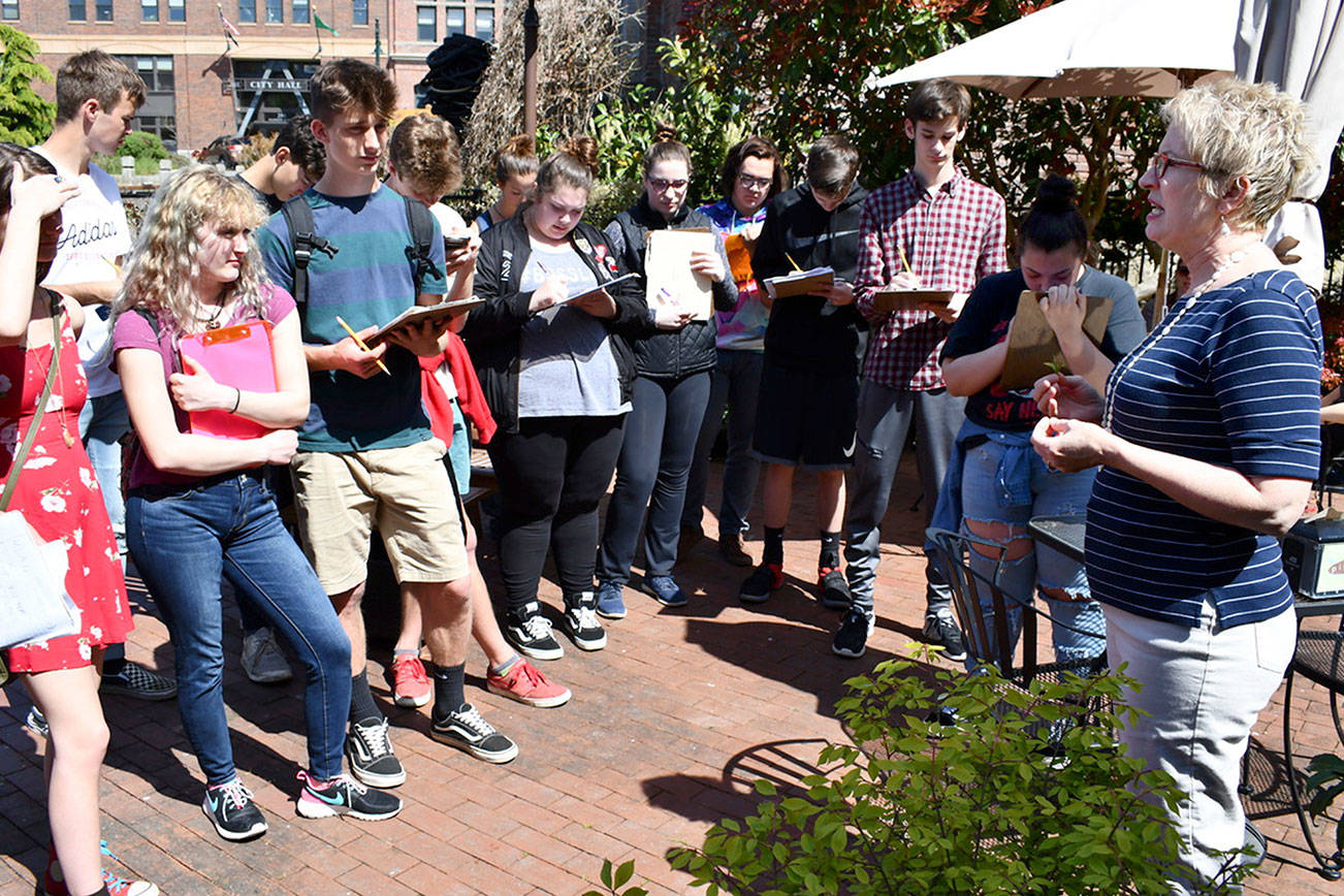 Budding writing students in Port Townsend study tea in preparation for assignment