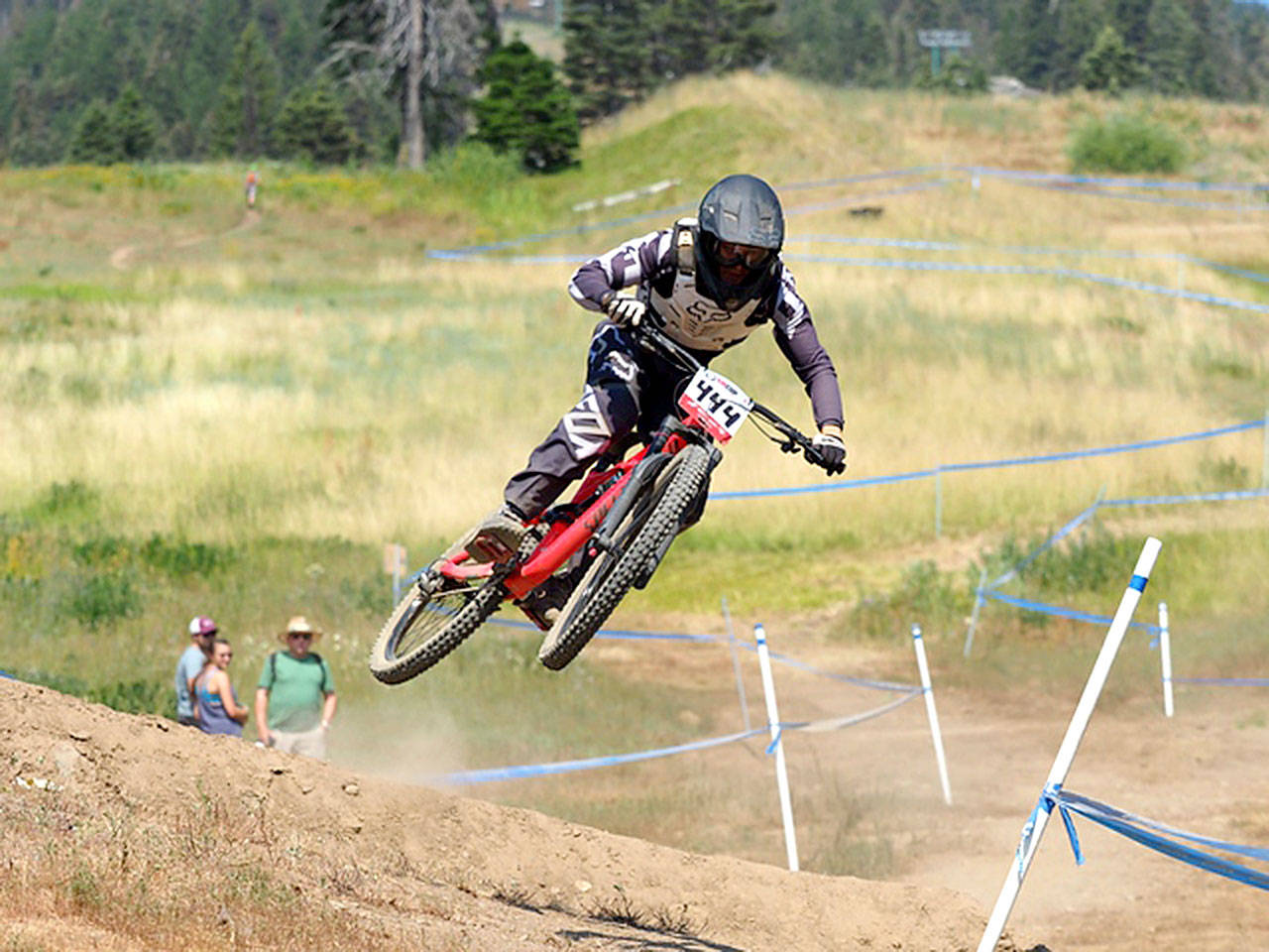 Talon Northern of Port Angeles competes in the men’s 15-19 Cat 2 division Northwest Cup downhill race at the Tamarack Ski Area at Donnelly, Idaho, on Saturday. (Mountain Sports Photography)
