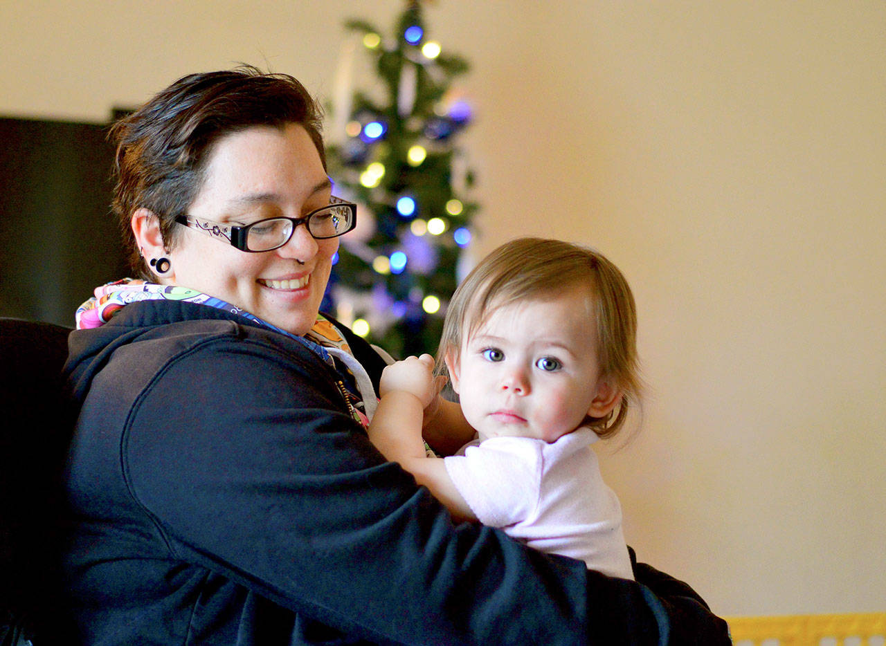 Rachel Anderson’s youngest, Luna, is an Early Head Start and Peninsula Home Fund beneficiary. (Diane Urbani de la Paz/for Peninsula Daily News)