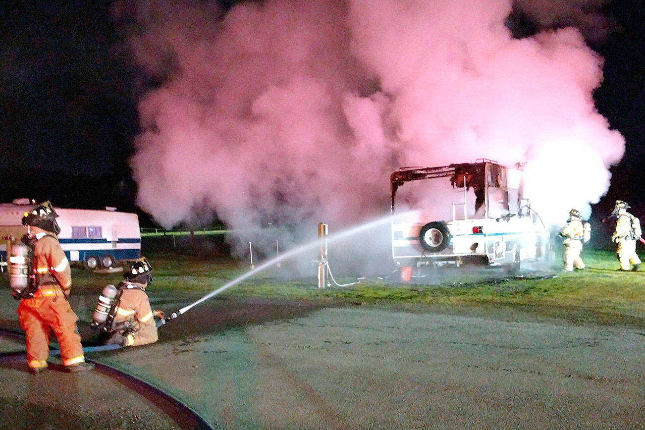 One sent to hospital after RV fire in Port Townsend