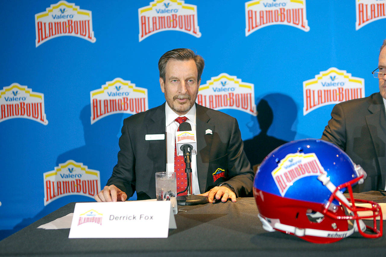 Derrick Fox, a 1982 Port Angeles High School graduate, is the executive director and CEO of the Valero Alamo Bowl, an annual college football bowl game in San Antonio. Fox will speak to the Port Angeles Nor’Wester Rotary Club at 7 a.m. today, Friday, Aug. 14, 2020.