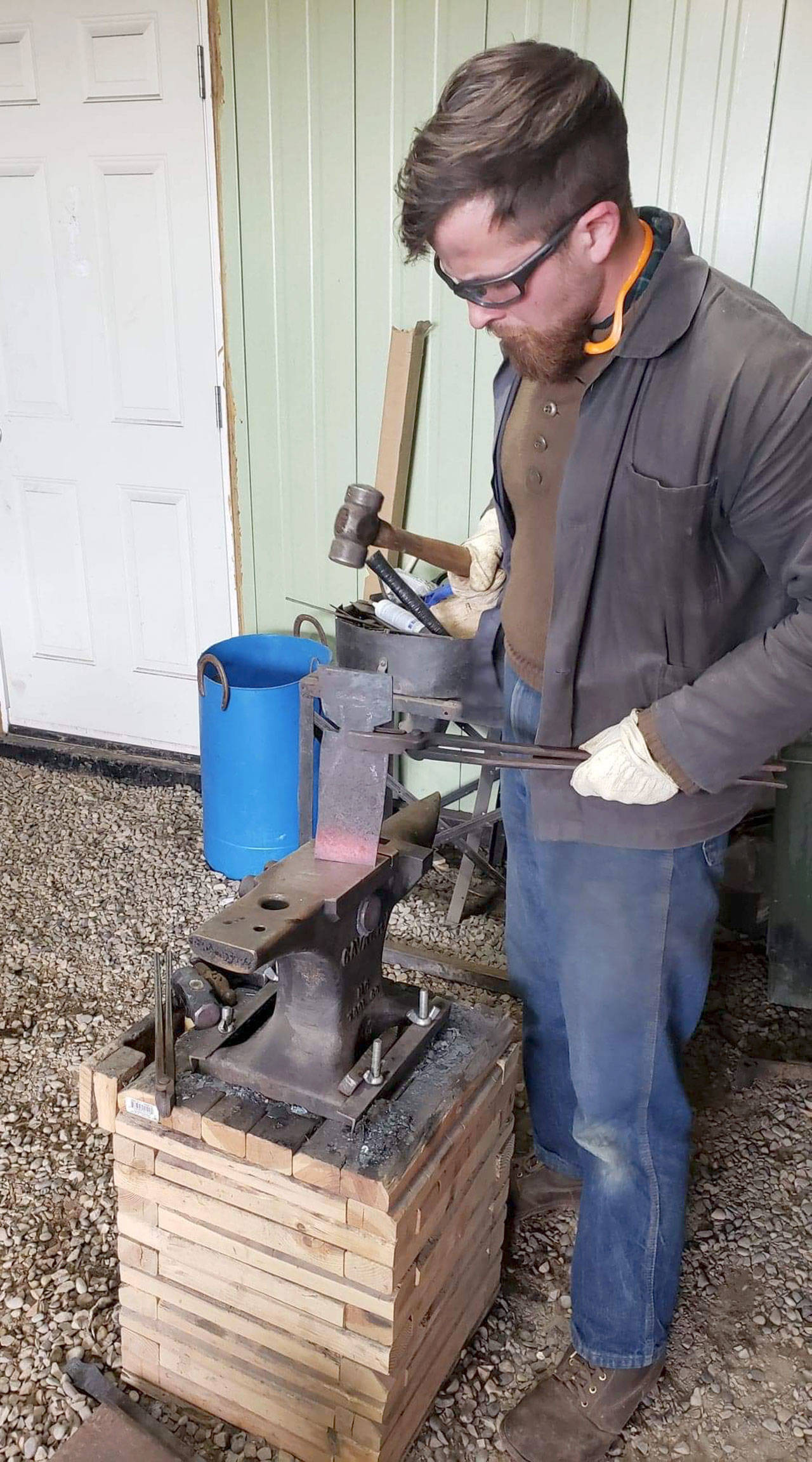 Jack Sincevich is working on a 17-foot Rangeley guide boat in Port Townsend while he also works with Jay Smith of Anacortes as part of the Washington State apprenticeship program.