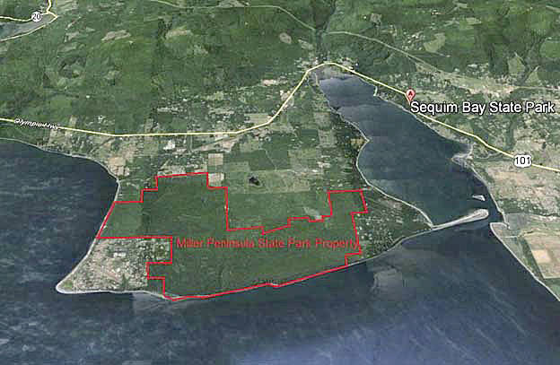 Washington State Parks is looking to create a master plan for the development of Miller Peninsula as the next “destination” state park. (Map courtesy of Washington State Parks)