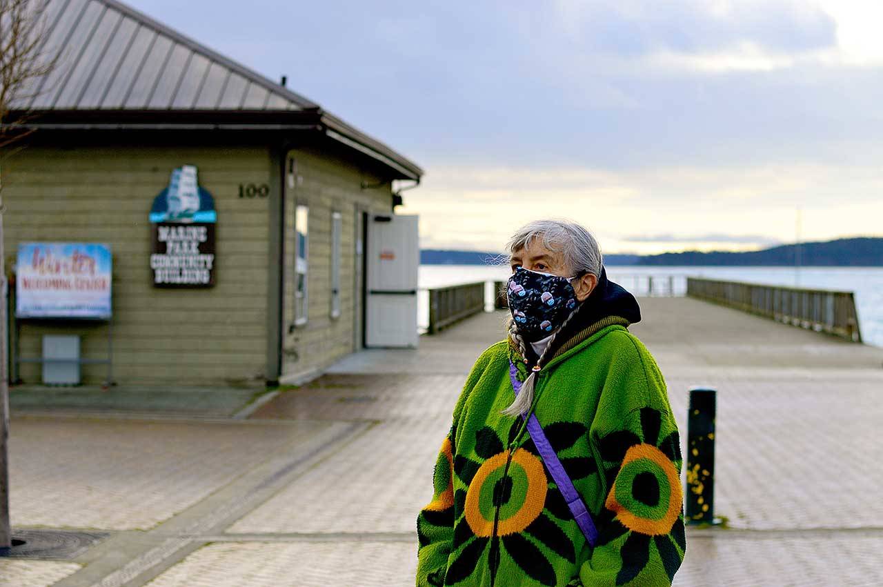 Julia Cochrane helped open the Winter Welcoming Center in downtown Port Townsend’s Pope Marine Building this month. (Diane Urbani de la Paz/Peninsula Daily News)