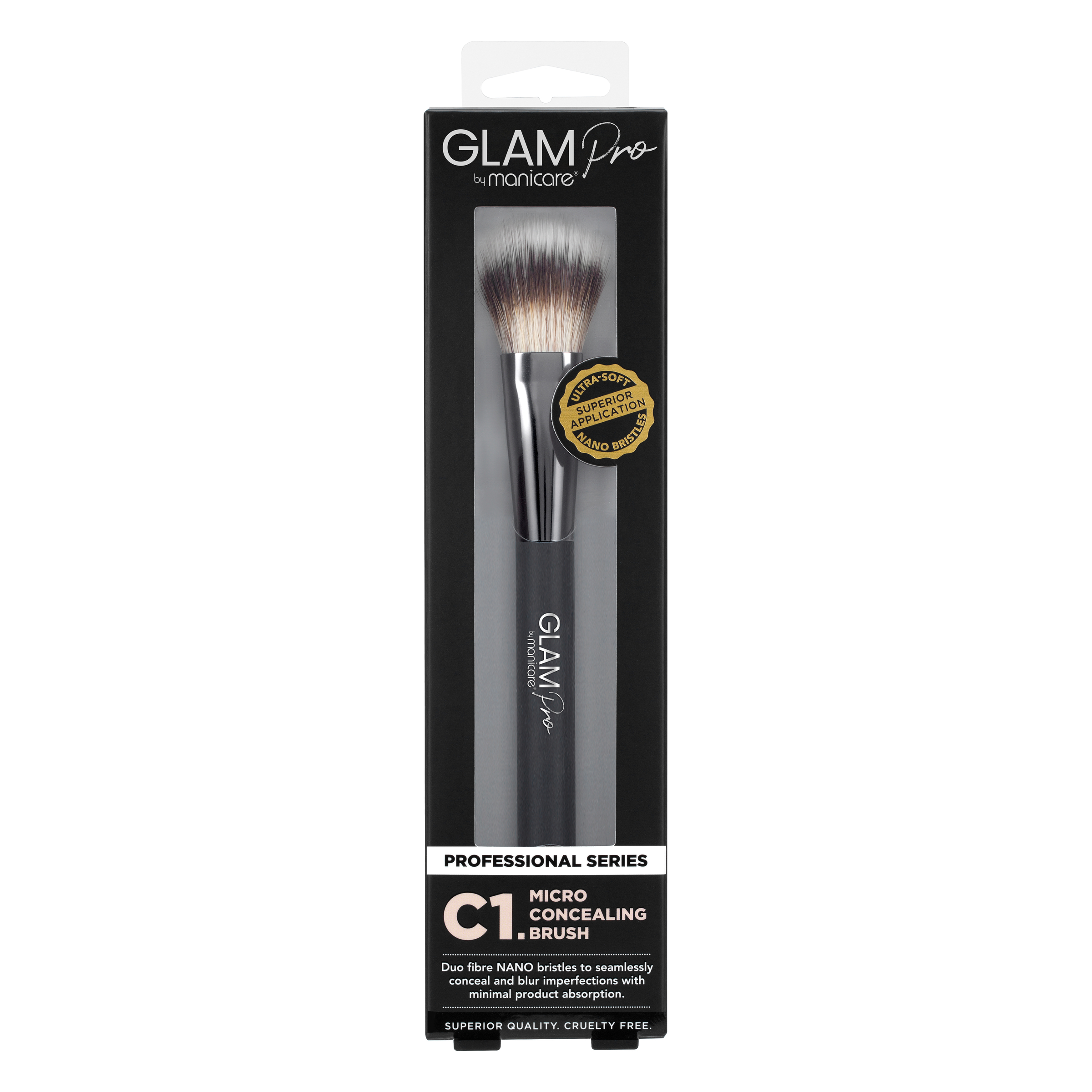 Glam by Manicare Pro C1. Micro Concealing Brush-1 Pro Series – C1 Micro Concealing Brush
