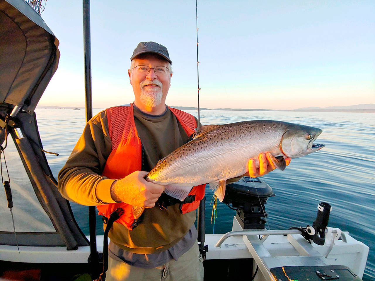 Dave Finney caught this hatchery chinook while fishing Midchannel Bank off Port Townsend on opening day in Marine Area 9 (Admiralty Inlet) in July of 2019.