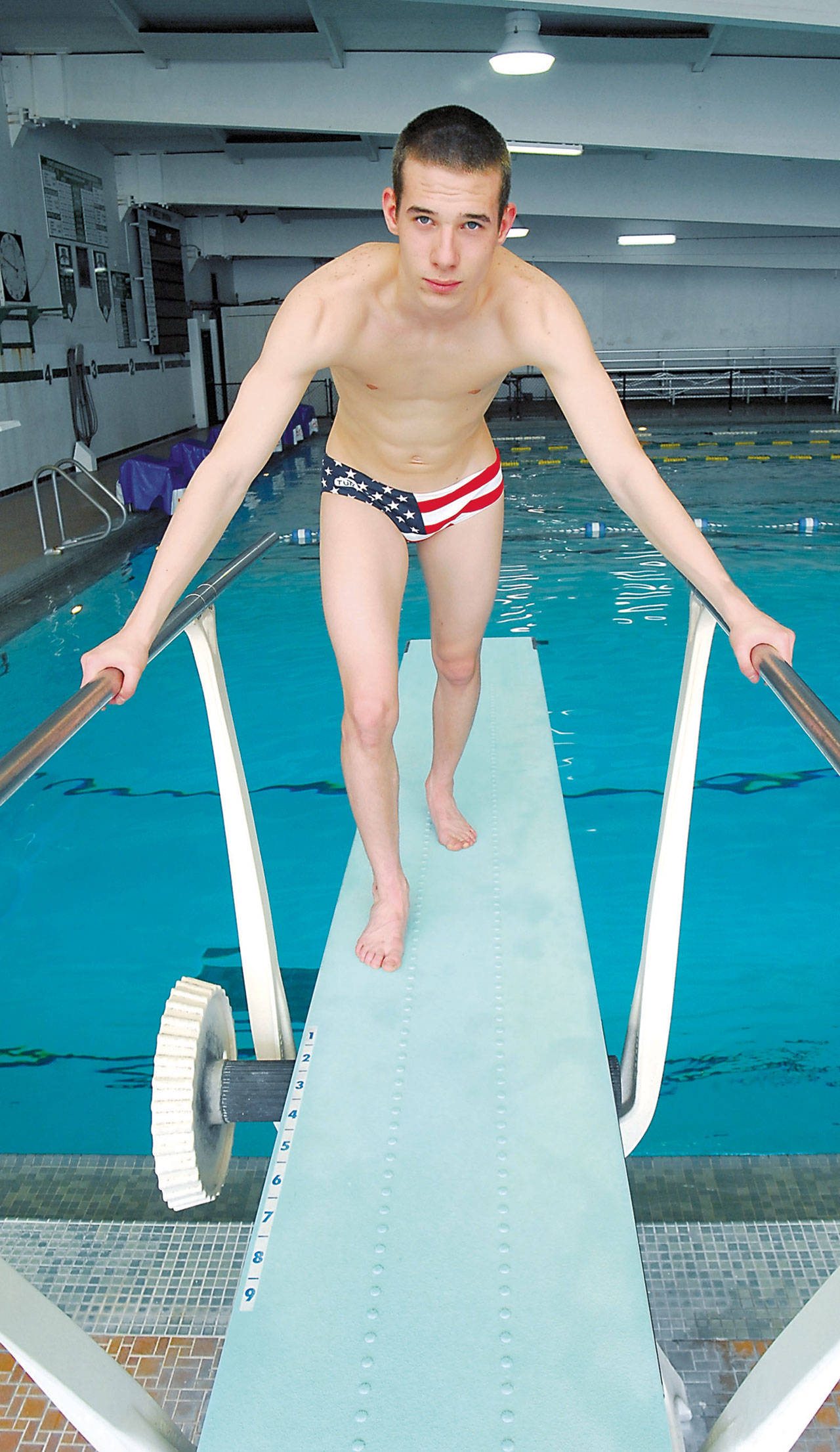 Austin Fahrenholtz was a two-time state diving champion for Port Angeles High School. He will be inducted into the Port Angeles High School Athletic Hall of Fame during a dinner and ceremony at Civic Field on Aug. 21. (Keith Thorpe/Peninsula Daily News)