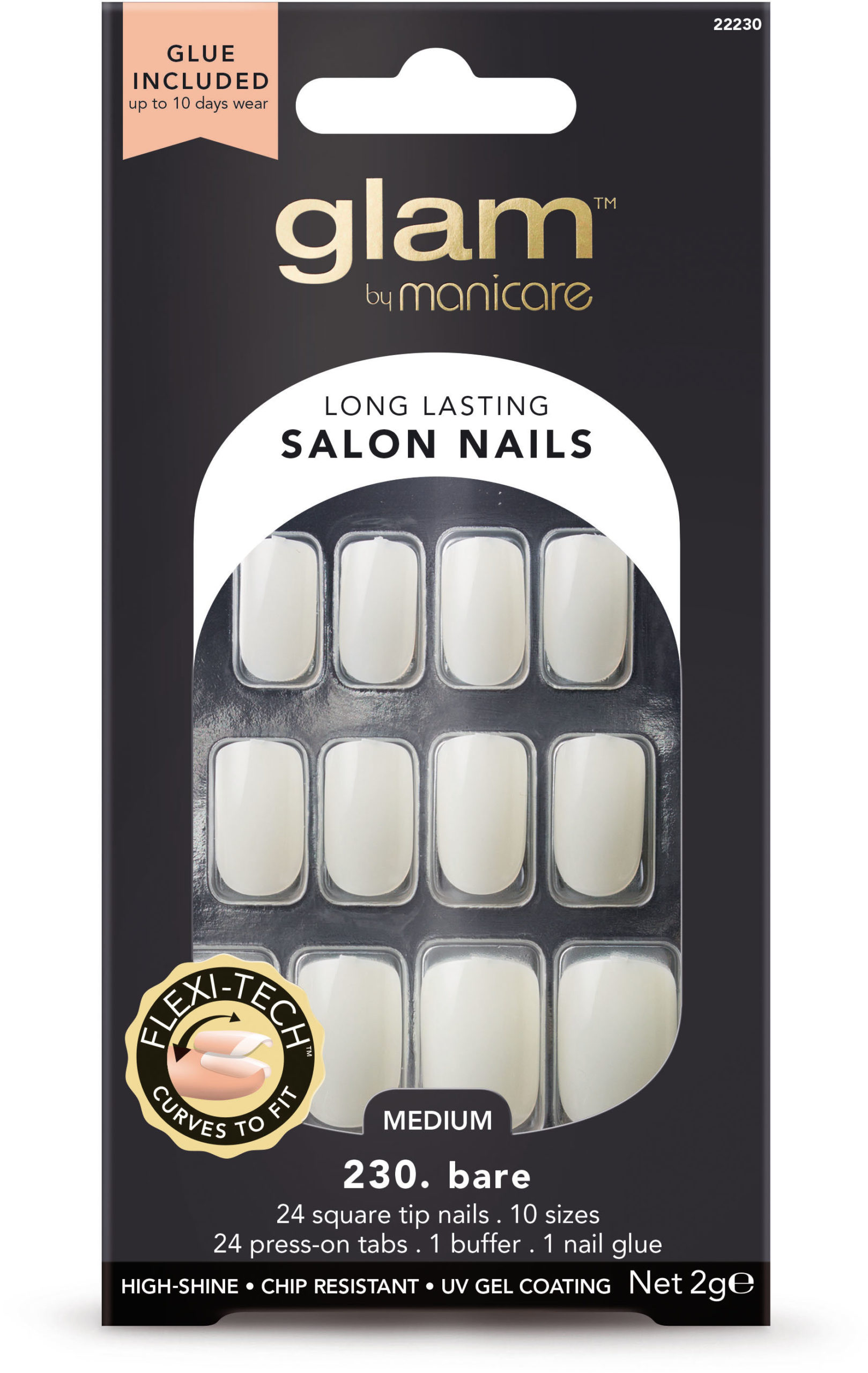 Glam20Salon20Nails20230.2022230 Glue-On Nails – Basic Medium Square