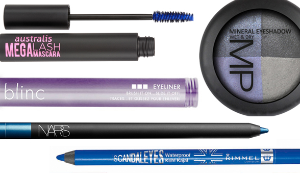 Products used for 5-day blue eye make-up challenge