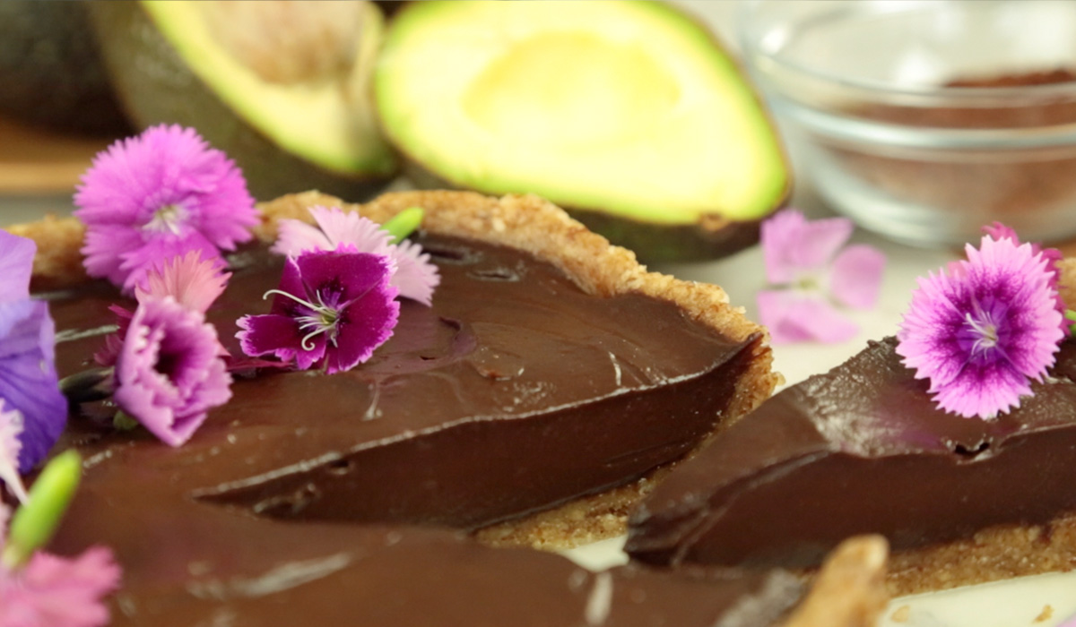 Raw chocolate avocado tart recipe