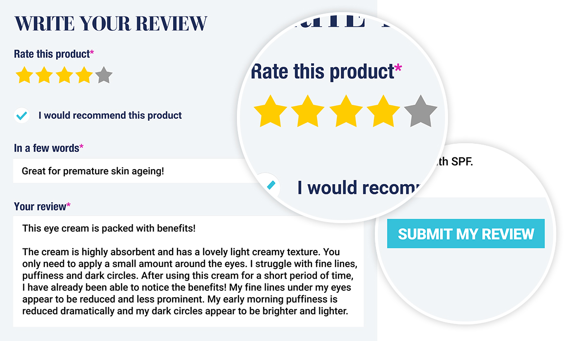 Rating and reviewing products on beautyheaven