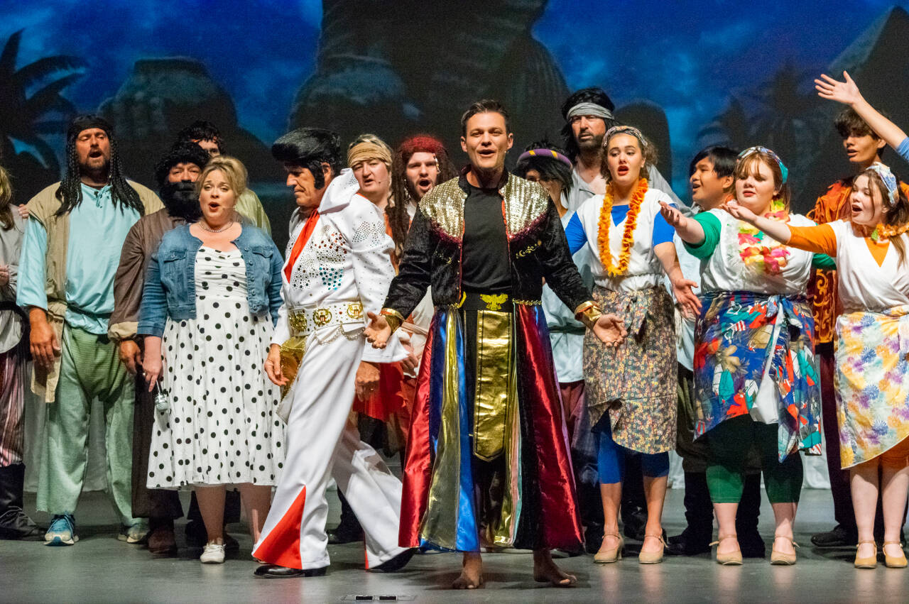 Emily Matthiessen /Olympic Peninsula News Group
The cast of the Sequim community play “Joseph and the Amazing Technicolor Dreamcoat,” a fundraiser for the Sequim Food Bank, rehearses a piece in mid-October.