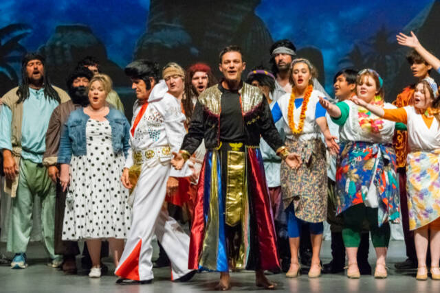 Emily Matthiessen /Olympic Peninsula News Group

The cast of the Sequim community play “Joseph and the Amazing Technicolor Dreamcoat,” a fundraiser for the Sequim Food Bank, rehearses a piece in mid-October.