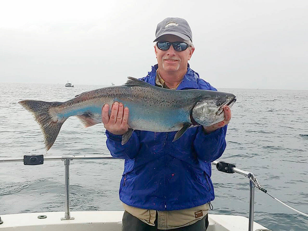 Chris Chandler of Redmond, Ore., caught this hatchery chinook estimated to weight about 15 pounds while fishing off Sekiu during a 2020 trip with Tom Burlingame’s Excel Fishing Charters.