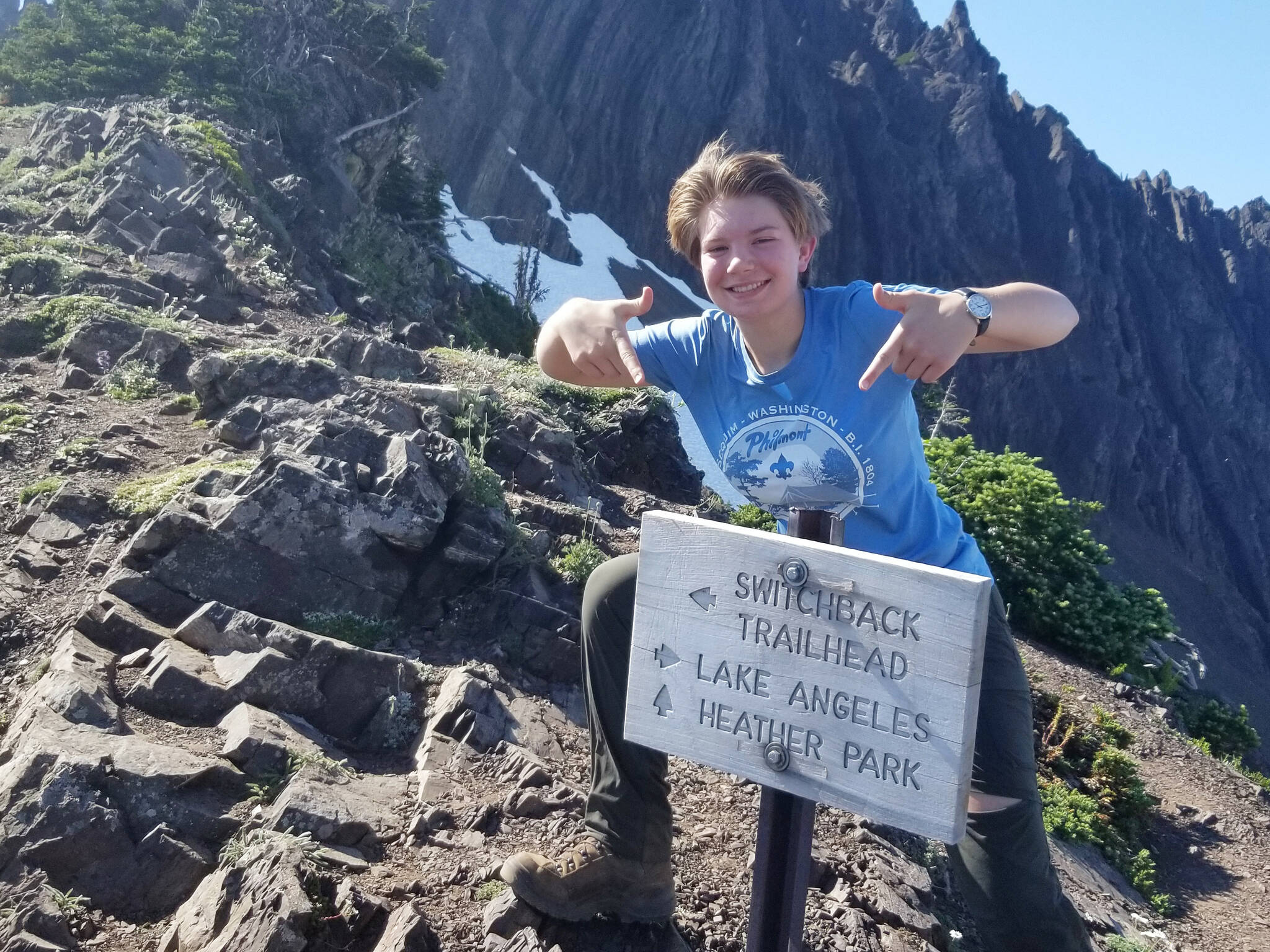 Scout Grace Kathol enjoys a hike on Klahhane Ridge. (Peter Craig)