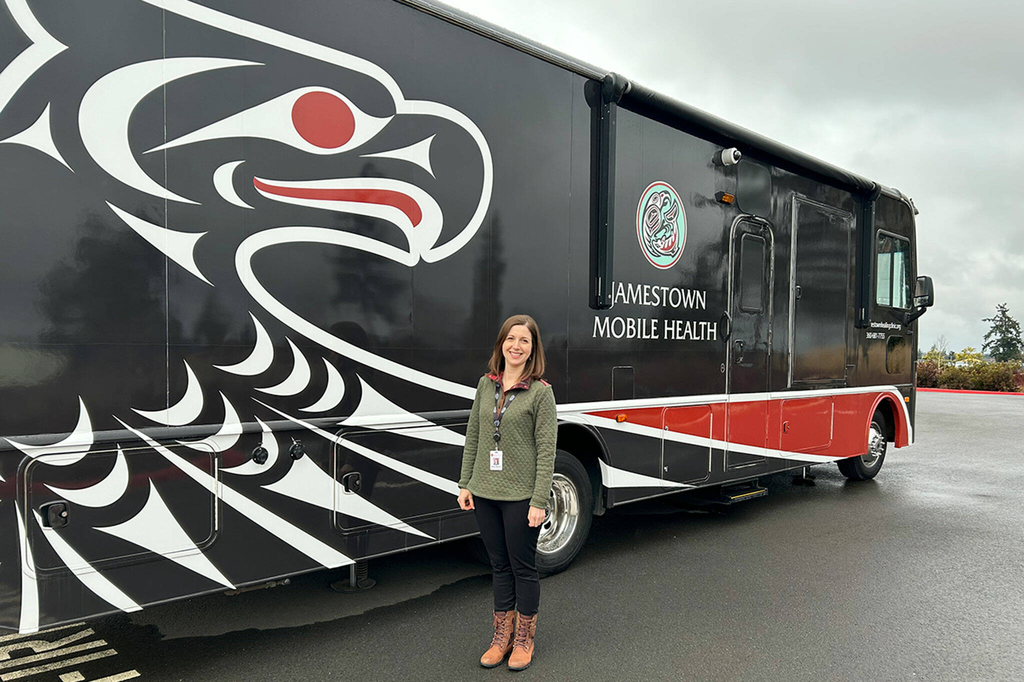 Matthew Nash/Olympic Peninsula News Group file
Molly Martin, executive director of the Jamestown Healing Clinic, stands by its the mobile medical unit. It offers medication-assisted treatment and wrap-around services in Clallam Bay on weekdays for 30-40 patients.