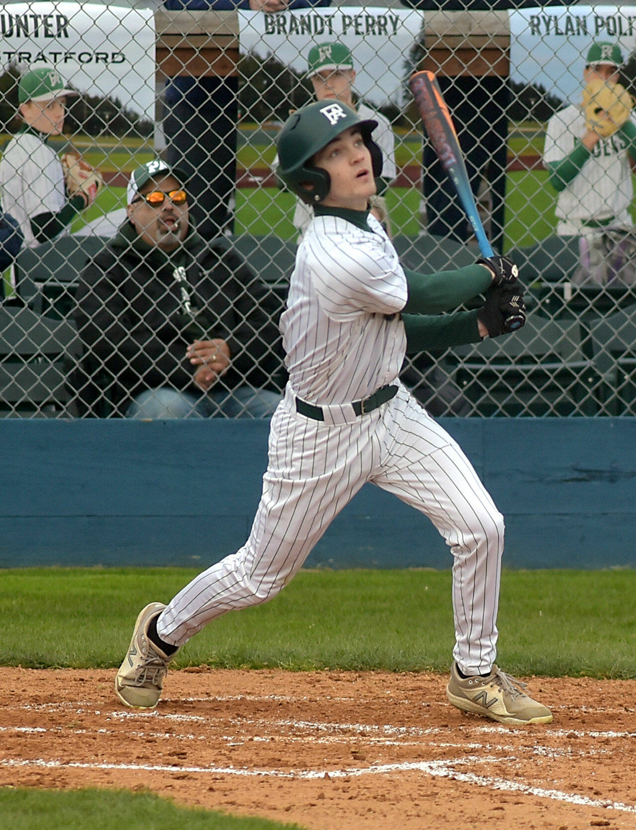 KEITH THORPE/PENINSULA DAILY NEWS Port Angeles’ Nathan Basden bats against North Mason on Tuesday at Port Angeles Civic Field.