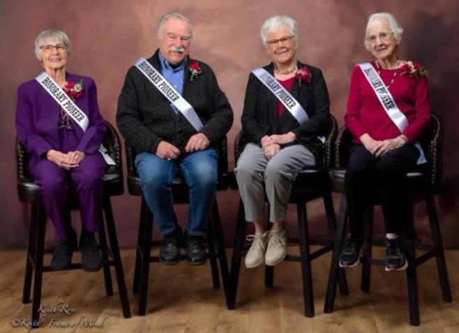 Keith Ross/Keith’s Frame of Mind
This year’s Honored Pioneers for the 130th Sequim Irrigation Festival, include, from left, Hazel Messenger Lowe, Tim Wheeler, Betty Ellis Kettel and Janet Ellis Duncan.