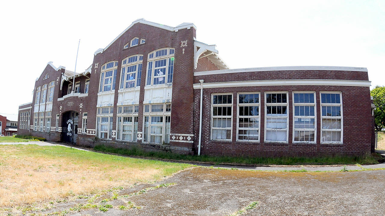 The former Lincoln School, shown on Friday, is the subject of an offer by the city to purchase the building and surrounding property from the North Olympic History Center for redevelopment of the site into multifamily housing. (KEITH THORPE/PENINSULA DAILY NEWS)