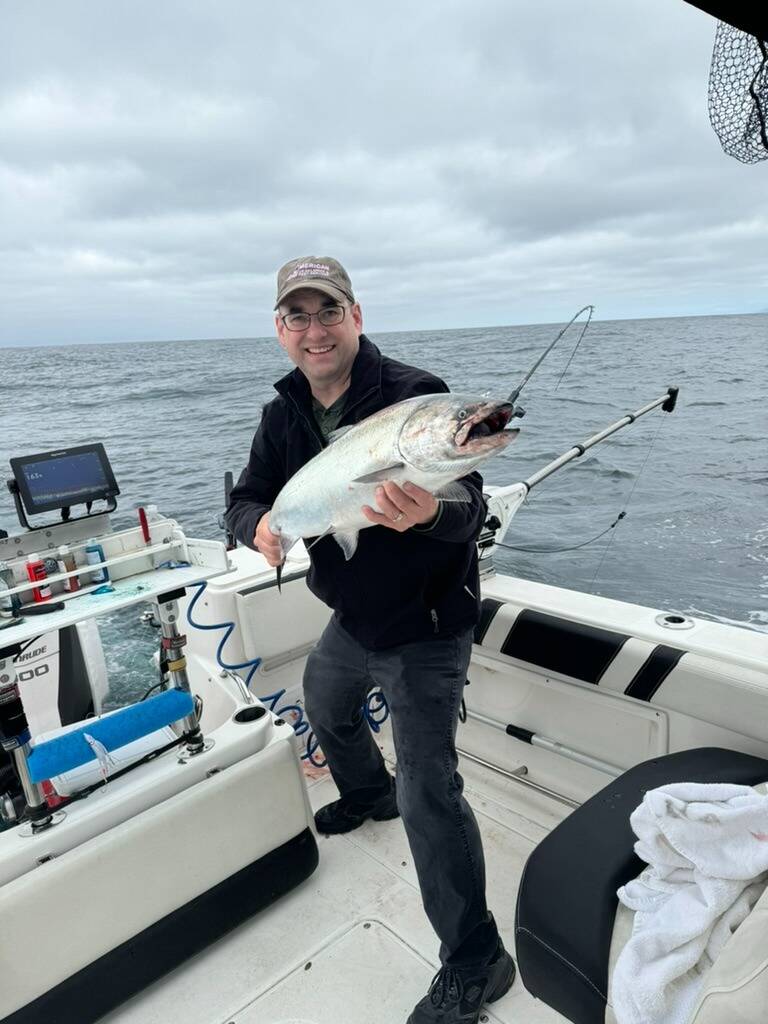 Seattle angler Paul Thompson caught this hatchery king while fishing off of Neah Bay.