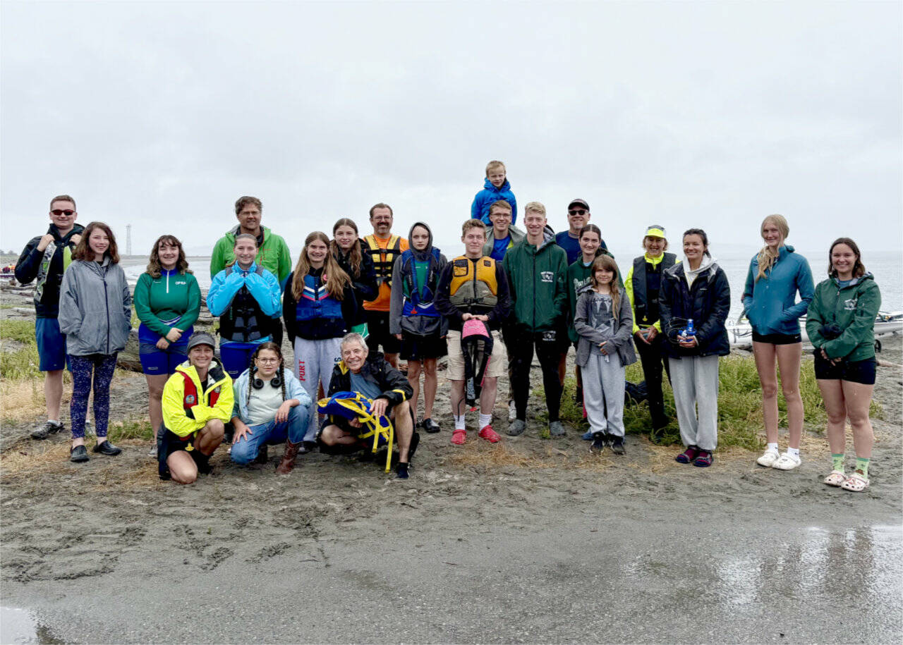 Members of the Olympic Peninsula Rowing Association after the Rat Island Regatta at Fort Worden this weekend. (OPRA)