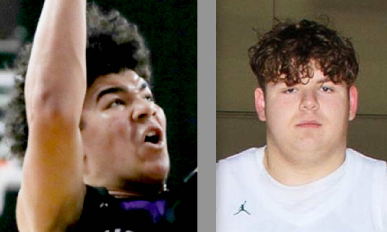 Sequim’s Jericho Julmist, left, and Port Angeles’ Brock Hope, will play in an Adidas 3SSB tournament in South Carolina later this month.