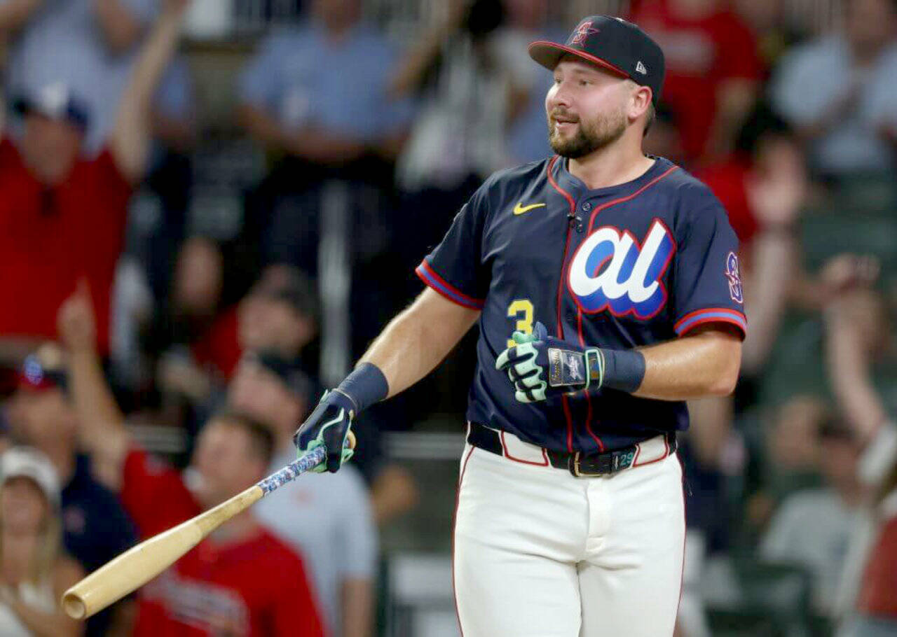 The Seattle Mariners' Cal Raleigh won the All-Star Game Home Run Derby in Atlanta on Monday. (Getty Images)