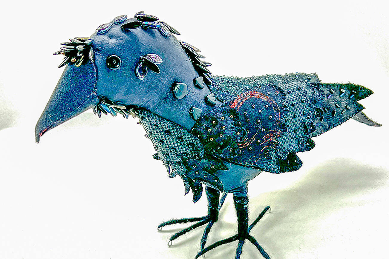 Pat Herkal’s three-dimensional fabric birds will be featured at the Port Townsend Gallery during August.