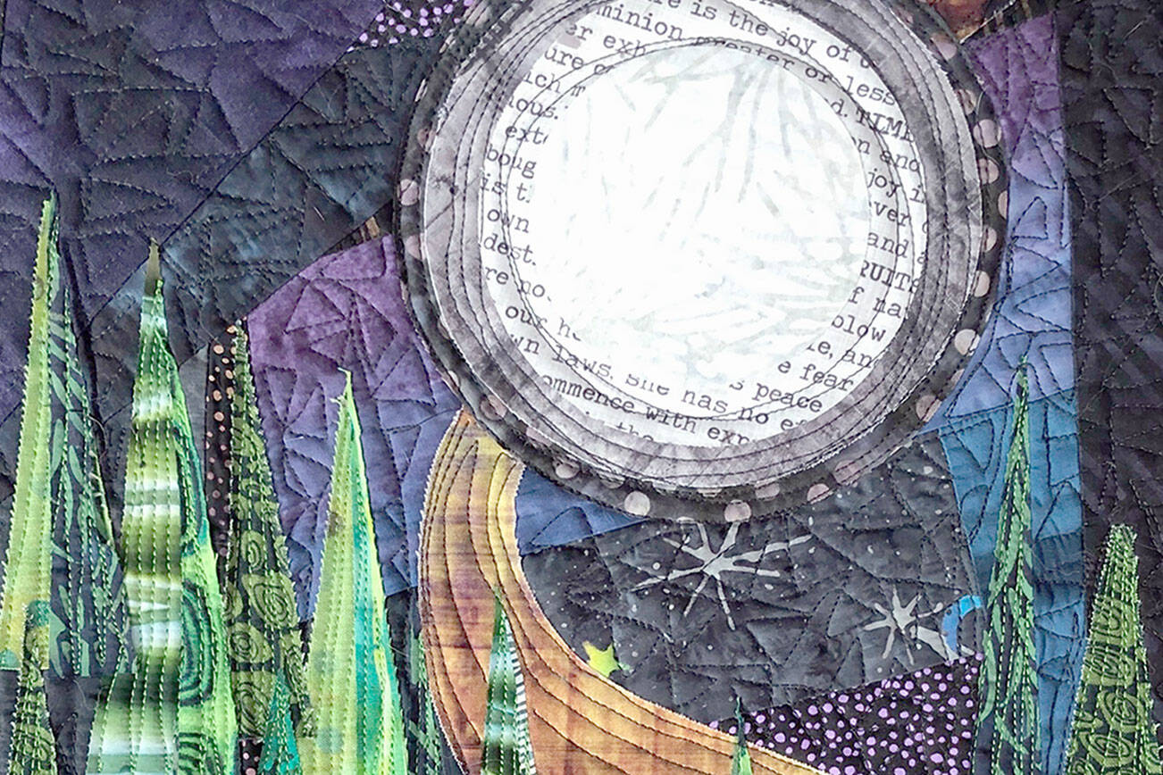 Terri Wolf’s art quilt, “Moon over Mountains,” will be part of the “Fiber on the Strait” exhibit in the Laura Cooksey Gallery at Field Arts & Events Hall.