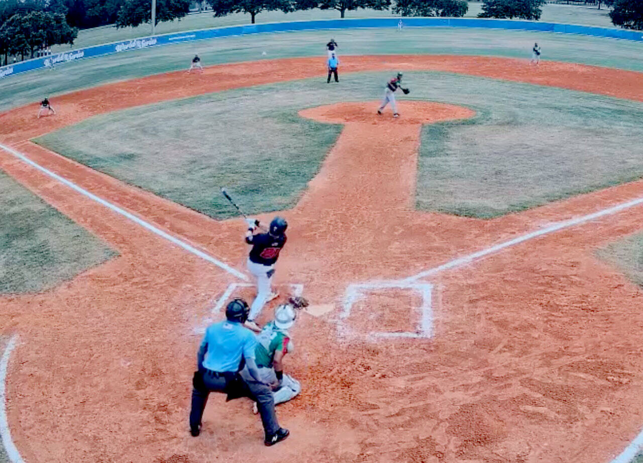 Wilder Senior's Braydan White hits a two-run home run in the third inning against a team from Hermosillo, Mexico at the Babe Ruth Senior World Series in Ocala, Fla. White's home run helped lead the seniors to a 2-0 win. (Gamechanger)