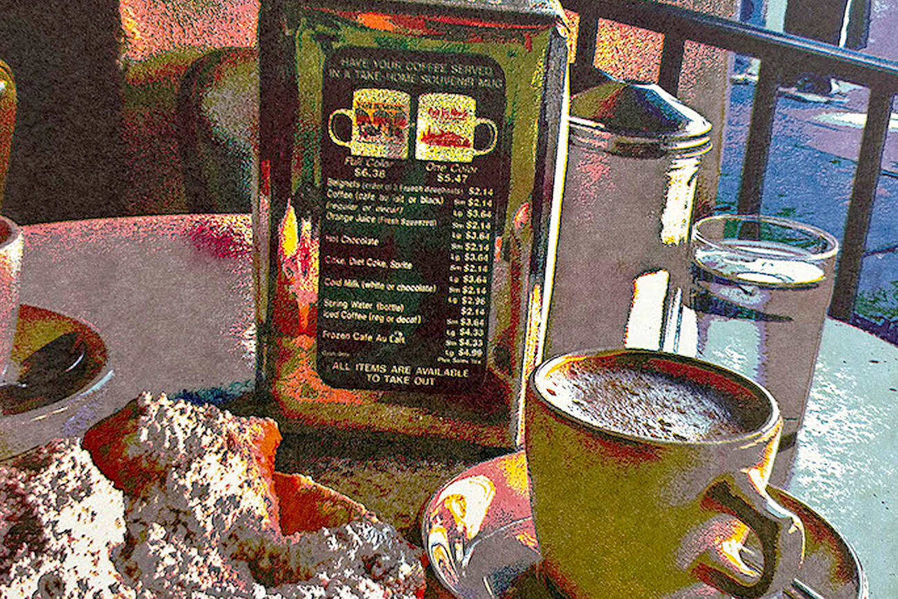 “Beignets and Chicory Breakfast Banquet” by Mary O’Shaughnessy of Port Townsend will be part of the Potluck Banquet exhibition at Northwind Art’s Jeanette Best Gallery in downtown Port Townsend. (Mary O’Shaughnessy)