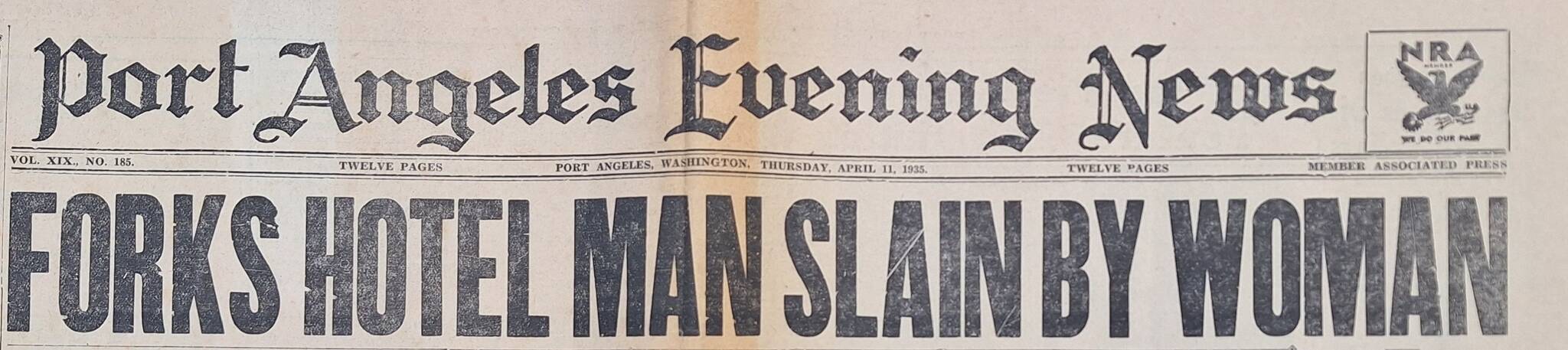 Submitted photo
Headline about Walter Lindsey’s death after Gertrude Hoag shot him.