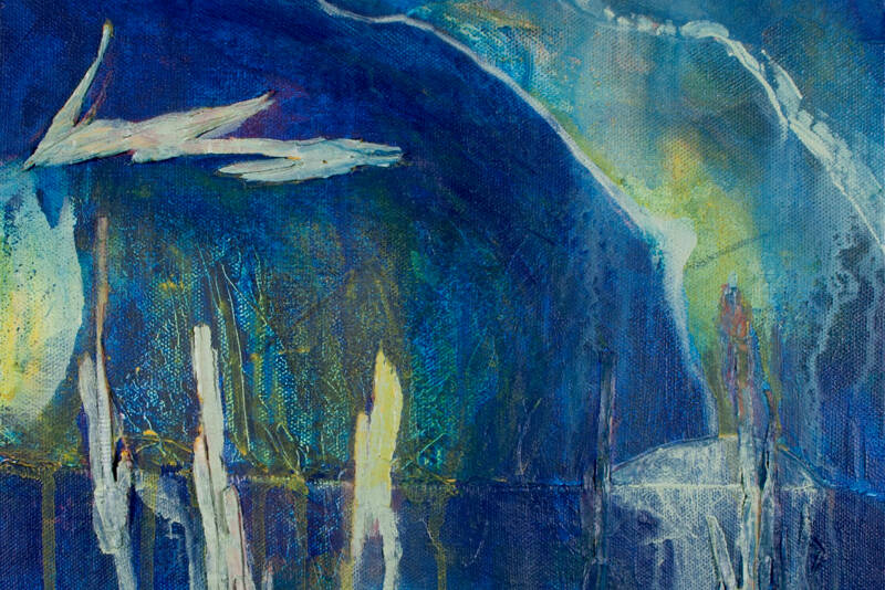 “Landscape Reflections II,” a mixed media acrylic on canvas by Michelle Lindblom.