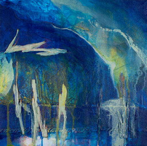 “Landscape Reflections II,” a mixed media acrylic on canvas by Michelle Lindblom.