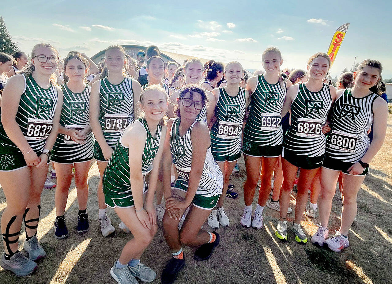 Port Angeles Cross Country The Port Angeles Girls Cross Country team poses for a group photo before Wednesday’s Olympic League cross country race in Bremerton.