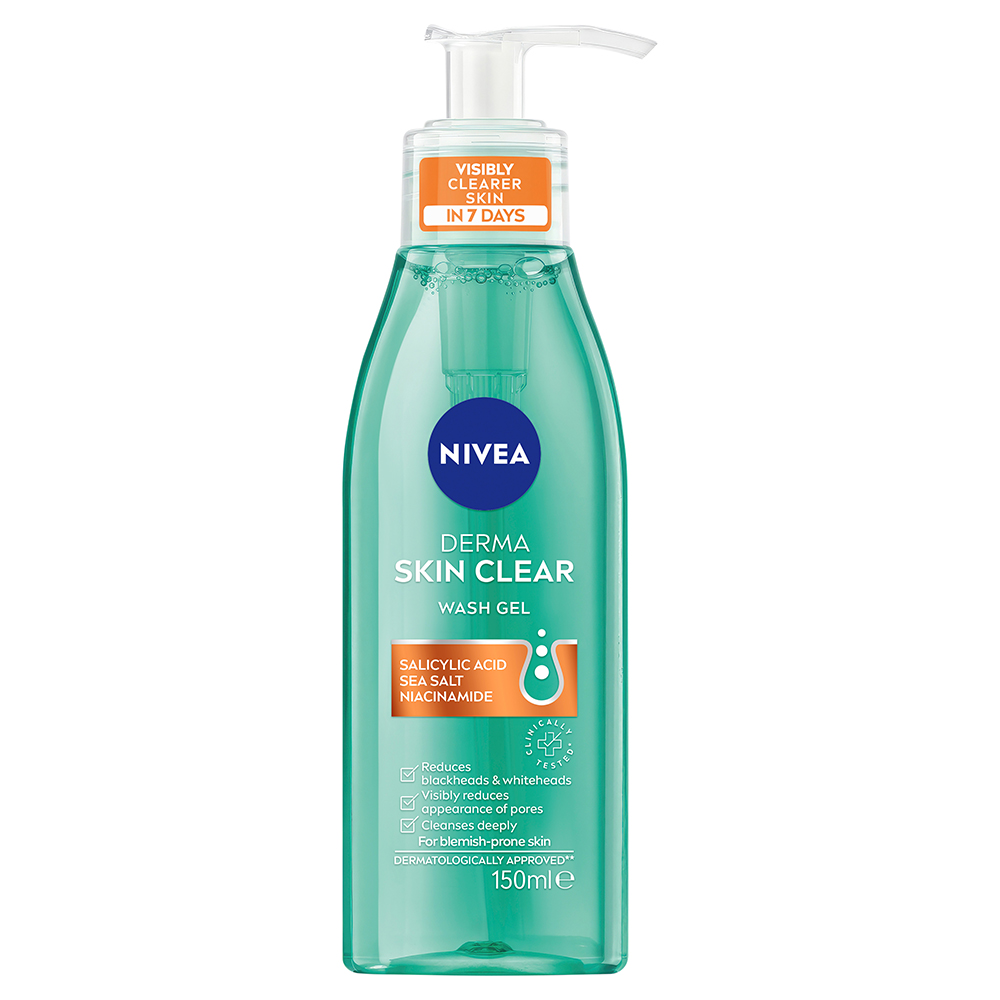 NIVEA FACE DERMA SKIN CLEAR WASH GEL 150ML NIVEA FACE DERMA SKIN CLEAR WASH GEL 150ML