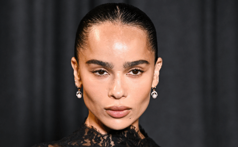 Zoë Kravitz slicked back hairstyle