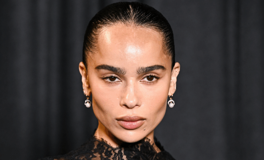 Zoë Kravitz slicked back hairstyle
