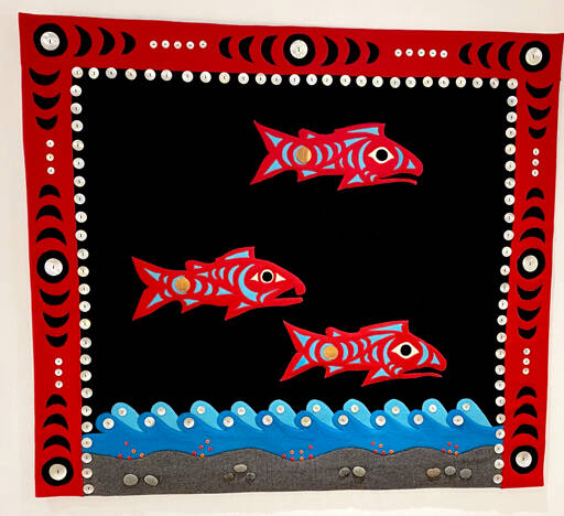 Celeste Dybeck’s “Return of the Salmon” will be part of the “Under the Surface of the Salish Sea” fiber arts exhibit at the Port Townsend Marine Science Center’s gallery.