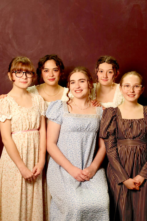 From left to right are Bennet sisters Rayna Louree, Ahrya Klinger, Emma Gilliam, Bee Mao and Trinity Devlin.
